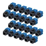 StarTech.com Cat6 Keystone Jack 24-Pack - RJ45 Ethernet Keystone Coupler, UTP, 180-Degree, Tool-less, Black/Blue, 10GBase-T