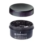 WERMA Signaltechnik KombiSIGN 71 P&uuml;sivalgustuselement, must korpus, l&auml;bipaistev l&auml;&auml;ts, pol&uuml;karbonaat, IP65, 70 mm l&auml;bim&otilde;&otilde;t, 66 mm k&otilde;rgus, E14 pesa, max 7 W, 640.800.00