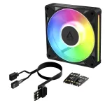 Arctic BioniX P12 A-RGB 120mm PWM korpuse ventilaator j&auml;rjestik&uuml;hendusega (Daisy Chain), 450-3000 RPM, 129 m&sup3;/h, must