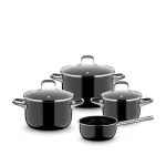 WMF Fusiontec Essential Pro 4-osaline pottide ja pannide komplekt must 3201114047