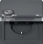 GIRA 446767 SCHUKO pistikupesa v&otilde;tmega lukustusega, erinevate v&otilde;tmetega, 16 A, 250 V, s&uuml;vispaigaldus, termoplastik