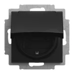 BUSCH-JAEGER SCHUKO pistikupesa klapiga IP44, Black Matt 2CKA002013A5538