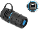 Delock kaabli&uuml;hendus RJ45 pesa RJ45 pesa Cat.6A M23.5 x 1.5 mm keermega ja korgiga koos korpusega IP68 tolmu- ja veekindel (91841)