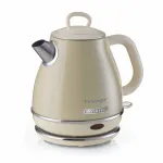 Ariete 2868 Vintage 1 L disainiga elektriline veekeetja roostevabast terasest t&otilde;mmistele, teele ja taimsetele jookidele, automaatne v&auml;ljal&uuml;lituss&uuml;steem, ergonoomiline k&auml;epide, 1 liiter, 1600 W, helebeež