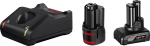 Bosch 1 x GBA 12V 2,0 Ah + 1 x GBA 12V 4,0 Ah + GAL 12V-40 Professional akulaadija majapidamisaku vahelduvvool
