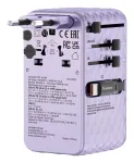 Verbatim Charge 'n' Travel 70W 2C kokkut&otilde;mmatav universaalne reisiadapter, lilla