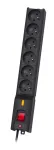 Lestar LX 610 G-A K.:CZ 3.0M &uuml;lepingekaitsega pikendusjuhe, 6 pesa, 3 m, must