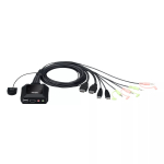 ATEN 2-pordiline USB 4K HDMI kaabliga KVM-l&uuml;liti kaugportvalijaga