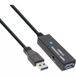 InLine USB3.2 Gen.1 aktiivne repiiterkaabel, t&uuml;&uuml;p A-pistik / emane, must, 15 m