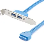 StarTech.com 2 pordiga USB 3.0 A emane pesaplaadi adapter, IDC, USB 3.2 Gen 1 (3.1 Gen 1), sinine, roostevaba teras, 0,5 m, CE, REACH, 500 mm
