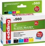 edding printerikassetid EDD-560 must, ts&uuml;aan, magenta, kollane, &uuml;hildub HP 903XL 3HZ51AE-ga, komplekt