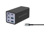 Conceptronic 6-pordiline 200 W GaN USB PD laadija koos USB-C laadimiskaabliga, USB-C x 4, USB-A x 2, QC 3.0, PD 3.1, PPS
