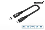 USB4 Gen 3x2 USB-C-USB-C kaabel MicroConnect MC-LS-USB4CC0.15, 0,15 m, must