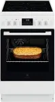 Electrolux LKR540266W vabalt seisev elektripliit ahjuga, keraamiline pliidiplaat, 4 keeduala, 57 l, 50 cm, valge