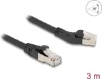 V&otilde;rgukaabel DeLOCK RJ45 Cat.6A 45&deg; vasakule nurga all sirge 3 m must