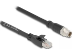 V&otilde;rgukaabel DeLOCK 80577 M12 kuni RJ-45 Cat5e 1m Must