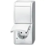 Pistikupesa Busch-Jaeger 2601/6/20 EW-54 CEE 7/3 2P+E 16A 250V IP44 Valge