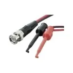 Voltcraft BNC-testjuhe [BNC-pistik &ndash; haardklambrid] 0,8 m Must, Punane BNC-2 x IC klambriga testproov (KC300I)
