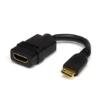 StarTech.com 5-tolline Mini HDMI - HDMI adapter - 4K kiire HDMI adapter - 4K 30Hz Ultra HD kiire HDMI adapter - HDMI 1.4 - kullatud pistikud - UHD Mini HDMI adapter 4K - must
