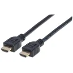 Manhattan HDMI 4K@60Hz kaabel Ethernetiga - CL3 reitinguga, 5m, sobib seina paigaldamiseks, k&otilde;ikidele 4K ja 1080p/HD kasutustele - t&auml;iendamiseks v&otilde;i tuleviku tarbeks, pistik-pistik, must, Ultra HD 4k x 2k, eluaegne garantii, &uuml;likiire