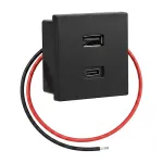 Shelly USB Charger Black - Flush-Mount USB-A Charger for Smart Home