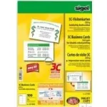 SIGEL Visiitkaart 3C LP850 - Sile satiin - Kaetud - K&otilde;rge valge - 85 x 55 mm - 225 g/m&sup2; - 100 kaarti (10 lehte x 10)