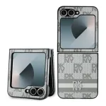 DKNY DKHCZF6PCPTSSE Beež ruudulise mustriga triipudega tagakaas Samsung Galaxy Z Flip6 F741 / Z Flip7 FE jaoks