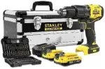 STANLEY V20 18V Juhtmeta puur- ja kruvikeeraja komplekt 2x2,0Ah 50-osaline tarvikukomplekt