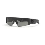 PHILIPP PLEIN SPORT SSP006V710U28 Meeste ristk&uuml;likukujulised p&auml;ikeseprillid - must raam, suitsuhall l&auml;&auml;ts - 71/12/130 mm