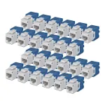 StarTech.com Cat6 Keystone Jack 24-Pack 180-Degree Tool-less RJ45 Ethernet Keystone Coupler, UTP, White
