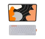 Logitech Flip Folio klaviatuuriga &uuml;mbris Apple 13-tollisele iPad Airile (M2, M3) - kahvatu hall - QWERTZ saksa paigutus