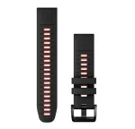 Garmin QuickFit 22 mm silikoonist kellarihm, must/punane (010-13280-06)