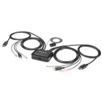StarTech.com 2-pordiline DisplayPort KVM-l&uuml;liti - 4K 60Hz - kompaktne kahepordiline UHD DP 1.2 USB lauaarvuti KVM-l&uuml;liti 1,2 m kaablite ja heliga - siinitoiteline ja kaugl&uuml;litusega - MacBook ThinkPad