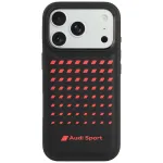Audi Sport s&uuml;nteetilisest nahast MagSafe &uuml;mbris iPhone 18 Pro / 17 Pro jaoks, must