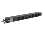 LANBERG PDU-07E-0200-IEC-BK PDU 1U 10A 7 pistikupesa Prantsuse 2m Must