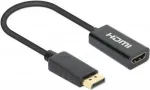 Manhattan DisplayPort 1.2 HDMI-le aktiivne adapter, 4K@60Hz, 15cm, isane emasele, DP riiviga, must, mittesuunaline, kolmeaastane garantii, v&otilde;rdv&auml;&auml;rne DP2HD4K60S-iga