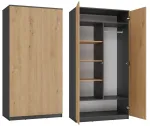 Top E Shop SD-90 ANT/ART KPL magamistuba riidekapp, 2 ust, 7 riiulit