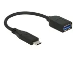 USB-kaabel DeLOCK USB 3.1 Gen 2 USB-C/Typ-A 0,1 m Must