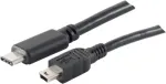 USB-kaabel S/CONN 77144-1.0 USB 2.0 1 m USB C Mini-USB B Must