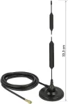 DeLOCK 12418 GSM Quadband ringsuunaantenn, SMA pistik, 5 dBi, magnetjalg, RG-58 kaabel 3 m, must