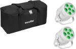 LED Par Light EUROLITE Silent Par 6 QCL Floor 2x with Soft-Bag &mdash; kompaktne p&otilde;randale paigaldatav QCL LED-parvalgusti, 2 &uuml;hikut, transpordikott