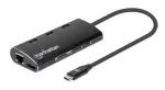 Manhattan USB-C dokk/jagaja kaardilugejaga, pordid (x6): Ethernet, HDMI, USB-A (x3) ja USB-C, toiteedastusega (100 W) USB-C porti (m&auml;rkus: vaja on t&auml;iendavat USB-C seinakruvijat ja USB-C kaablit), universaalne k&otilde;igile seadmetele, alumiinium, samav&auml;&auml;r ...
