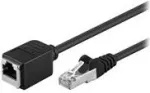 Goobay CAT 5e pikenduskaabel F/UTP, must, 1,5 m &ndash; vasest materjal, RJ45-pistik (8P8C) RJ45-pesa (8P8C) (73387)