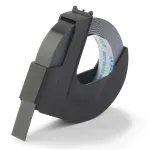 DYMO autentne reljeefsete siltide lint | 9 mm x 3 m rull | Valge tr&uuml;kk mustal | Isekleepuv | Reljeefsete siltide valmistajatele | 1 tk
