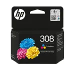 HP 308 kolmev&auml;rviline originaal tindikassett, standardmahutavus, ts&uuml;aan, magenta, kollane, v&auml;rvip&otilde;hine tint, 1 tk, 500 lehek&uuml;lge, komplektpakend