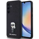 Karl Lagerfeld KLHCSA35GKNPSK A35 A356 Must k&otilde;va kate fikseeritud s&auml;deme Ikonik logo metalln&otilde;elaga Samsung Galaxy A35 5G jaoks