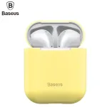 Baseus Apple Silica Series Ultra-&otilde;huke silikoonist kaitse&uuml;mbris AirPods 1/2 jaoks, kollane