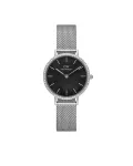 DANIEL WELLINGTON Quadro naiste kell 28mm roosakuldne roostevaba teras must nahk DW00100661