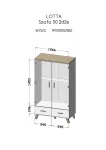 Cama Meble LOTTA 2D2D riidekapp, valge + Sonoma tamm