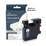 MediaRange m&auml;rgistuslint kassett Dymo D1 40913/S0720680 jaoks, 9mm x 7m, must valgel